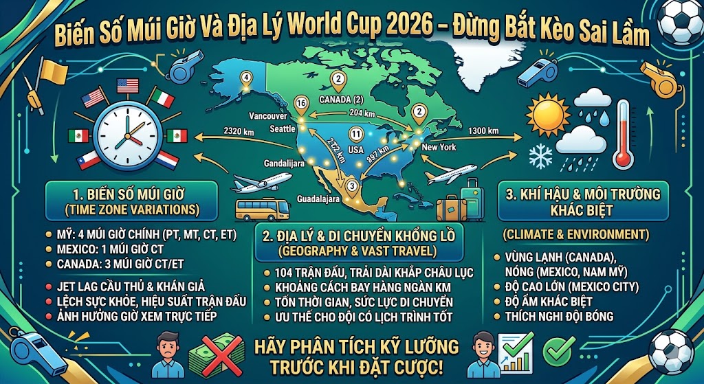 Lịch trình di chuyển khắc nghiệt World Cup 2026 phân tích keonhacai5